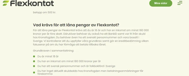 Flexkontot